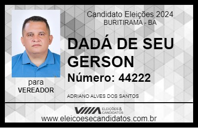 Candidato DADÁ DE SEU GERSON 2024 - BURITIRAMA - Eleições