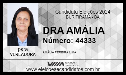 Candidato DRA AMÁLIA 2024 - BURITIRAMA - Eleições