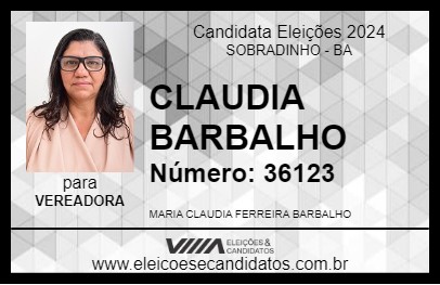 Candidato CLAUDIA BARBALHO 2024 - SOBRADINHO - Eleições