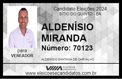 Candidato ALDENÍSIO MIRANDA 2024 - SÍTIO DO QUINTO - Eleições