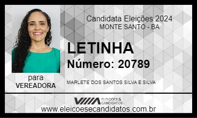 Candidato LETINHA 2024 - MONTE SANTO - Eleições