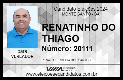 Candidato RENATINHO DO THIAGO 2024 - MONTE SANTO - Eleições