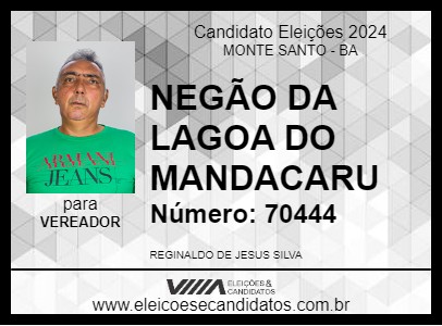 Candidato NEGÃO  DA LAGOA DO MANDACARU 2024 - MONTE SANTO - Eleições