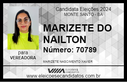 Candidato MARIZETE DO NAILTON 2024 - MONTE SANTO - Eleições