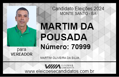 Candidato MARTIM DA POUSADA 2024 - MONTE SANTO - Eleições