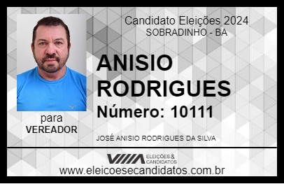 Candidato ANISIO RODRIGUES 2024 - SOBRADINHO - Eleições