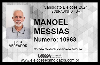 Candidato MANOEL MESSIAS 2024 - SOBRADINHO - Eleições