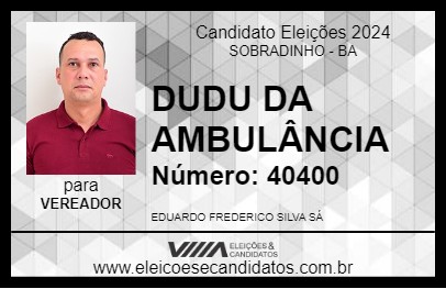 Candidato DUDU DA AMBULÂNCIA 2024 - SOBRADINHO - Eleições