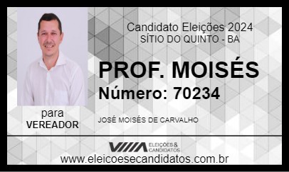 Candidato PROF. MOISÉS 2024 - SÍTIO DO QUINTO - Eleições