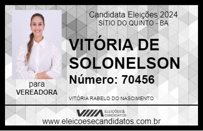 Candidato VITÓRIA DE SOLONELSON 2024 - SÍTIO DO QUINTO - Eleições