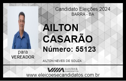 Candidato AILTON CASARÃO 2024 - BARRA - Eleições