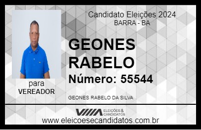 Candidato GEONES RABELO 2024 - BARRA - Eleições