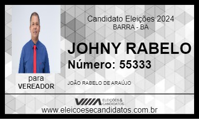 Candidato JOHNY RABELO 2024 - BARRA - Eleições