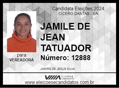 Candidato JAMILE DE JEAN TATUADOR 2024 - CÍCERO DANTAS - Eleições