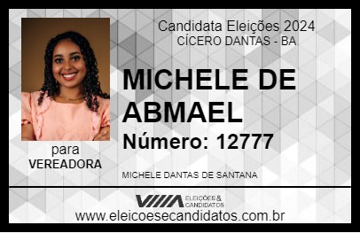 Candidato MICHELE DE ABMAEL 2024 - CÍCERO DANTAS - Eleições