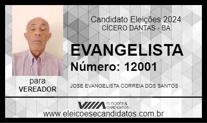 Candidato EVANGELISTA 2024 - CÍCERO DANTAS - Eleições