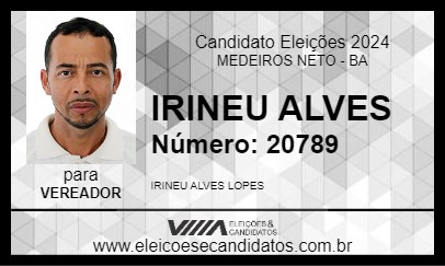 Candidato IRINEU ALVES 2024 - MEDEIROS NETO - Eleições