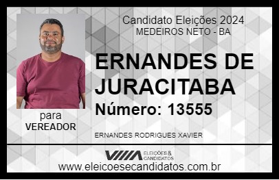 Candidato ERNANDES DE JURACITABA 2024 - MEDEIROS NETO - Eleições