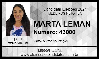 Candidato MARTA LEMAN 2024 - MEDEIROS NETO - Eleições