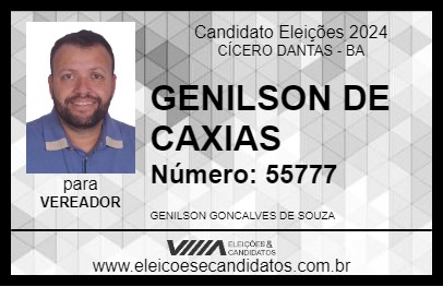 Candidato GENILSON DE CAXIAS 2024 - CÍCERO DANTAS - Eleições