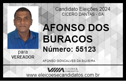 Candidato AFONSO DOS BURACOS 2024 - CÍCERO DANTAS - Eleições