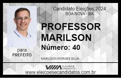 Candidato PROFESSOR MARILSON 2024 - BOA NOVA - Eleições