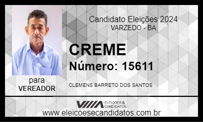 Candidato CREME 2024 - VARZEDO - Eleições