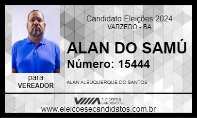 Candidato ALAN DO SAMÚ 2024 - VARZEDO - Eleições