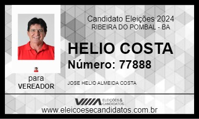 Candidato HELIO COSTA 2024 - RIBEIRA DO POMBAL - Eleições