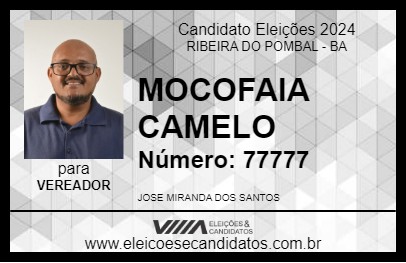 Candidato MOCOFAIA CAMELO 2024 - RIBEIRA DO POMBAL - Eleições