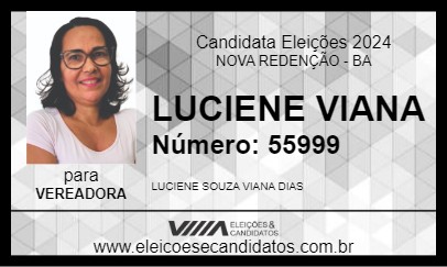 Candidato LUCIENE VIANA 2024 - NOVA REDENÇÃO - Eleições