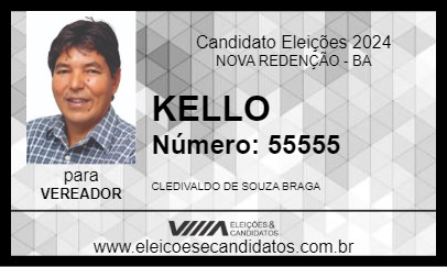 Candidato KELLO 2024 - NOVA REDENÇÃO - Eleições