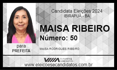 Candidato MAISA RIBEIRO 2024 - IBIRAPUÃ - Eleições