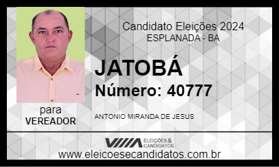 Candidato JATOBÁ 2024 - ESPLANADA - Eleições