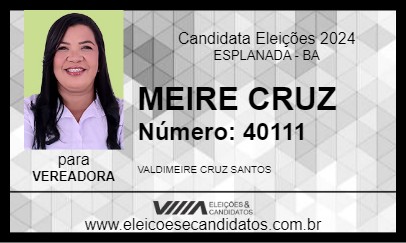 Candidato MEIRE CRUZ 2024 - ESPLANADA - Eleições