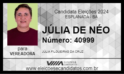 Candidato JÚLIA DE NÉO 2024 - ESPLANADA - Eleições