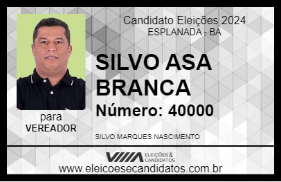 Candidato SILVO ASA BRANCA 2024 - ESPLANADA - Eleições