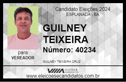 Candidato GUILNEY TEIXEIRA 2024 - ESPLANADA - Eleições