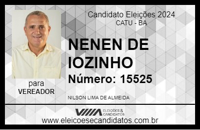 Candidato NENEN DE IOZINHO 2024 - CATU - Eleições