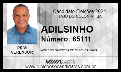 Candidato ADILSINHO 2024 - ITAJU DO COLÔNIA - Eleições