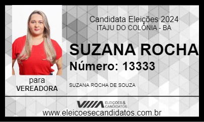 Candidato SUZANA ROCHA 2024 - ITAJU DO COLÔNIA - Eleições