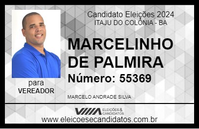 Candidato MARCELINHO DE PALMIRA 2024 - ITAJU DO COLÔNIA - Eleições