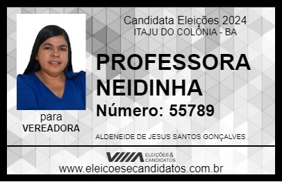 Candidato PROFESSORA NEIDINHA 2024 - ITAJU DO COLÔNIA - Eleições