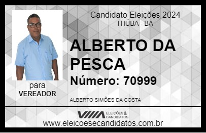 Candidato ALBERTO DA PESCA 2024 - ITIÚBA - Eleições