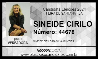 Candidato SINEIDE CIRILO 2024 - FEIRA DE SANTANA - Eleições