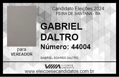 Candidato GABRIEL DALTRO 2024 - FEIRA DE SANTANA - Eleições