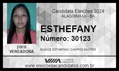 Candidato ESTHEFANY 2024 - ALAGOINHAS - Eleições