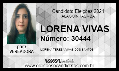 Candidato LORENA VIVAS 2024 - ALAGOINHAS - Eleições