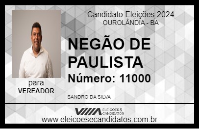 Candidato NEGÃO DE PAULISTA 2024 - OUROLÂNDIA - Eleições