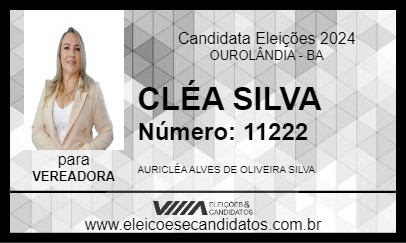 Candidato CLÉA SILVA 2024 - OUROLÂNDIA - Eleições